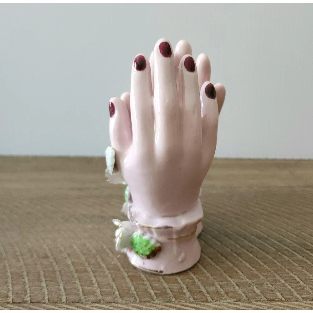 Vintage‎ Porcelain Hand Shaped Jewelry Holder